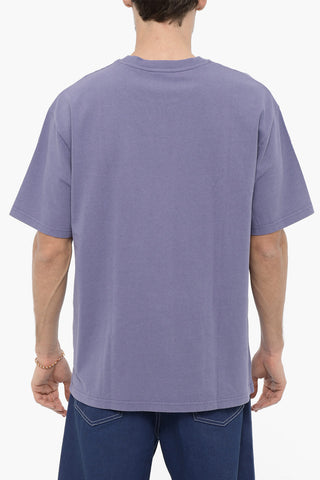 Solid Color KYLE Crew-neck T-Shirt with Printed Logo