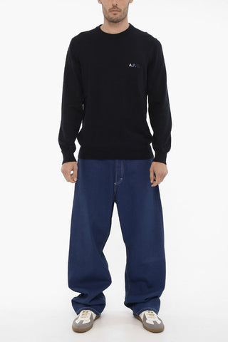 Lightweight Cotton SYLVAIN Crew-neck Sweater with Embroidered Logo