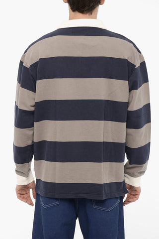 3-Buttons Two-Tone Polo Shirt with Logo