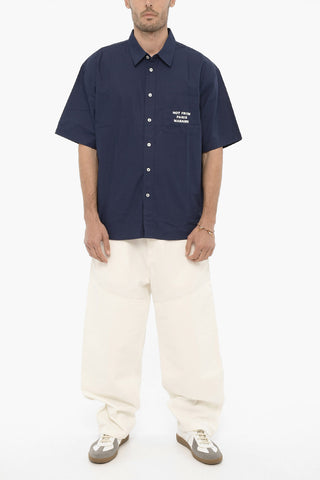 Camicia LA CHEMLSE SLOGAN in Popeline di Cotone con Taschino