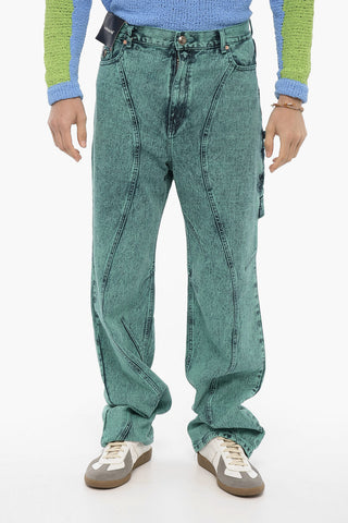 Jeans Overdyed Multi-tasca con Applicazione Posteriore 24cm
