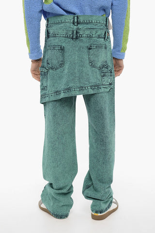 Jeans Overdyed Multi-tasca con Applicazione Posteriore 24cm