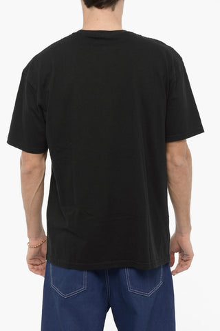 T-shirt Girocollo in Cotone con Stampa a Contrasto
