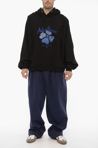 Felpa Hoodie in Cotone ricamata