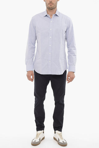 Camicia in Popeline di Cotone con Collo Francese