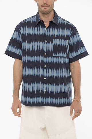 Camicia Effetto Sfumato a Manica Corta con Taschino