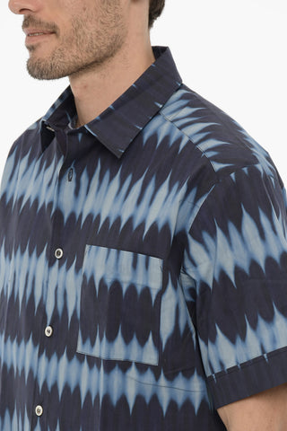 Camicia Effetto Sfumato a Manica Corta con Taschino