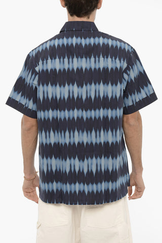 Camicia Effetto Sfumato a Manica Corta con Taschino
