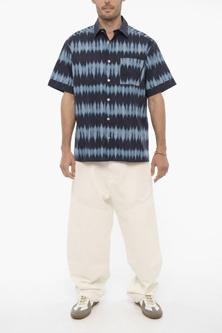 Camicia Effetto Sfumato a Manica Corta con Taschino