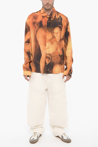 Camicia a Fantasia con Abbottonatura Nascosta