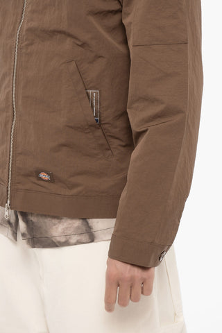 POP TRADING COMPANY Nylon Windbreaker Jacket with Zip Closure
