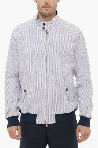 Giubbotto Leggero a Righe con Chiusura Zip