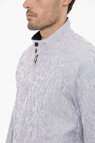 Giubbotto Leggero a Righe con Chiusura Zip