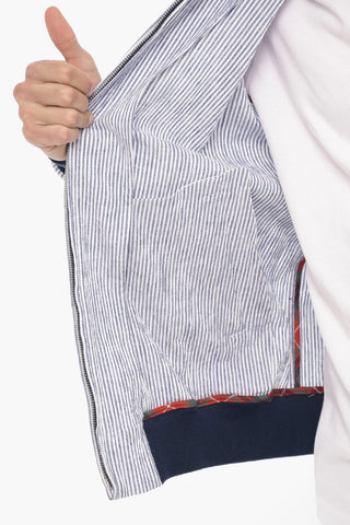 Giubbotto Leggero a Righe con Chiusura Zip