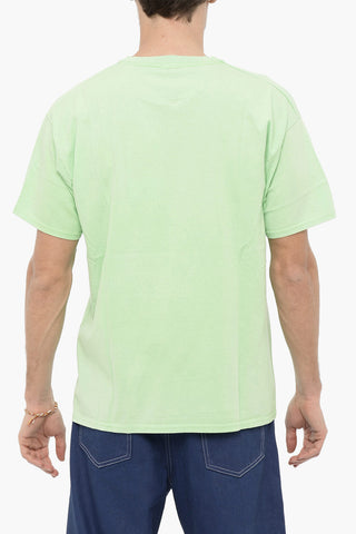 Front Printed Solid Color Crew-neck T-Shirt