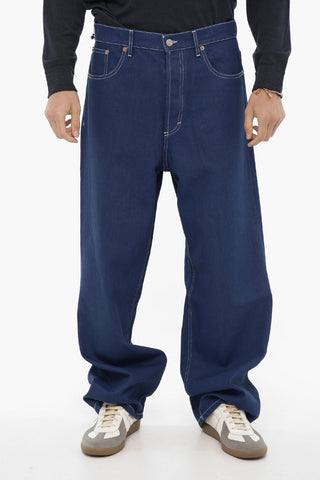 Jeans a Gamba Diritta con Cuciture a Vista 26,5cm