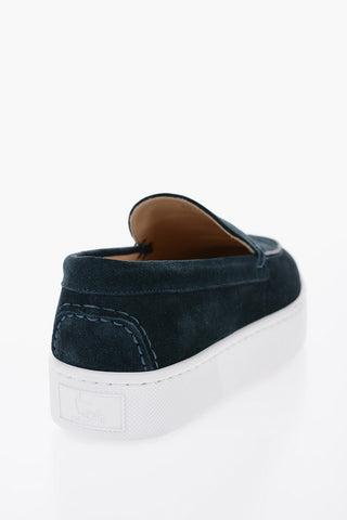 Suede Loafers with Contrasting Sole