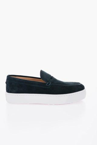 Suede Loafers with Contrasting Sole