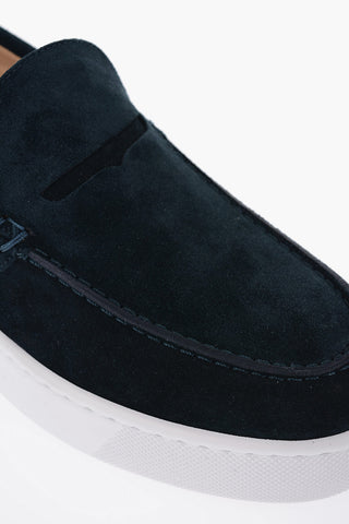 Suede Loafers with Contrasting Sole