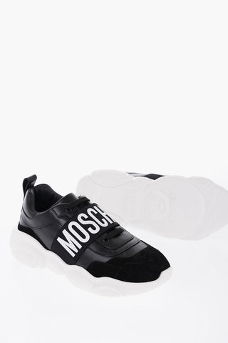 COUTURE! Leather Low Top Sneakers with Logoed Elastic Band
