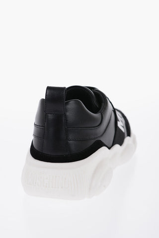 COUTURE! Leather Low Top Sneakers with Logoed Elastic Band