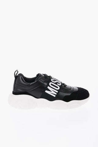 COUTURE! Leather Low Top Sneakers with Logoed Elastic Band