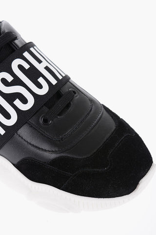 COUTURE! Leather Low Top Sneakers with Logoed Elastic Band