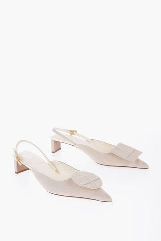 Slingback LE CHAUSSURES DUELO In Tessuto con Punta Point 5cm