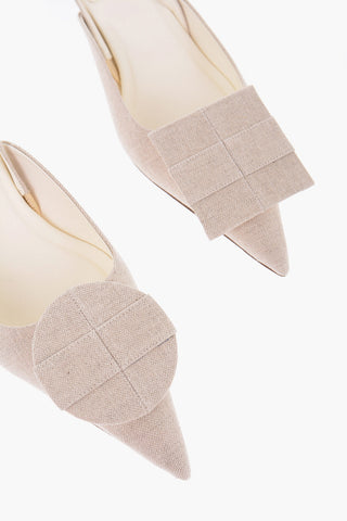 Slingback LE CHAUSSURES DUELO In Tessuto con Punta Point 5cm