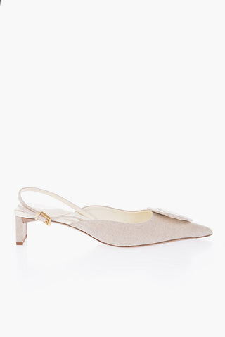 Slingback LE CHAUSSURES DUELO In Tessuto con Punta Point 5cm