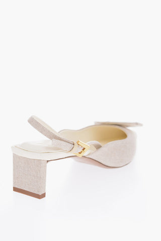 Slingback LE CHAUSSURES DUELO In Tessuto con Punta Point 5cm