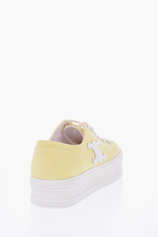 Sneakers Basse JANE in Canvas con Dettaglio Triomphe in Pelle e Platform 4cm