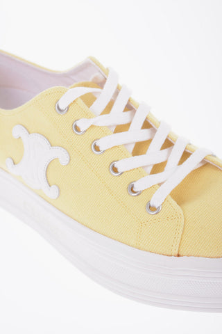 Sneakers Basse JANE in Canvas con Dettaglio Triomphe in Pelle e Platform 4cm