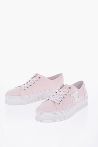 Sneakers Basse JANE In Canvas con Logo in Rilievo