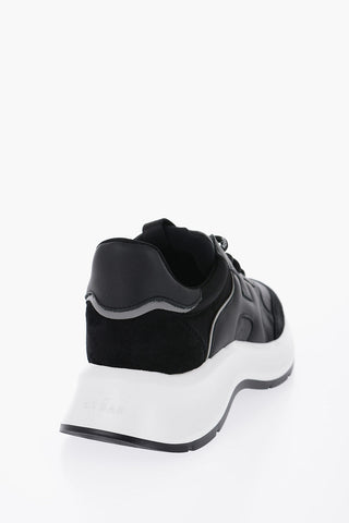 Leather and Suede Low-Top Sneakers with Contrasting Sole