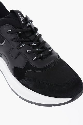 Leather and Suede Low-Top Sneakers with Contrasting Sole
