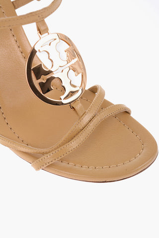 Sandali CAPRI in Pelle con Logo Dorato e Zeppa 8.5cm