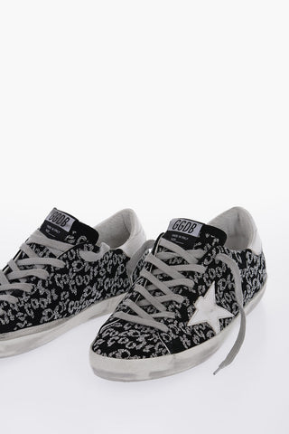 Sneakers Base SUPER-STAR In Strass con Logo All-Over
