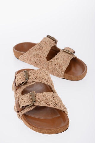 Solid Color LENNYO Sandals with Double Buckle