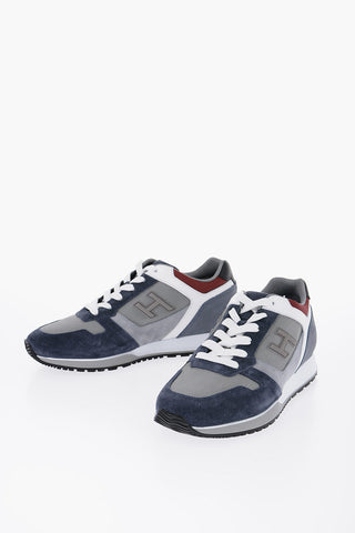 Two-Tone Suede And Fabric low-Top Sneakers