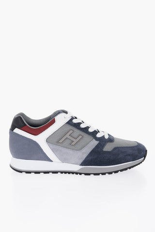 Two-Tone Suede And Fabric low-Top Sneakers