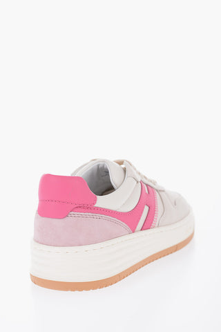 Leather Low-Top Sneakers with Suede Details