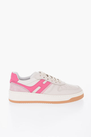 Leather Low-Top Sneakers with Suede Details