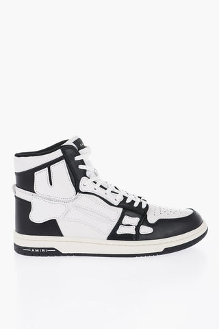 Two-Tone Leather SKEL High Top Sneakers