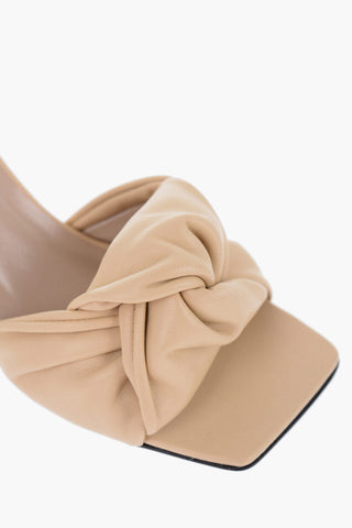 Mules LANA in Pelle con Punta Quadrata e Tacco a Rocchetto 7.5cm