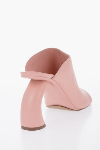 Mules in Pelle a Punta Squadrata Tacco 10cm