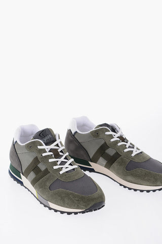 Two-Tone Suede And Fabric low-Top Sneakers