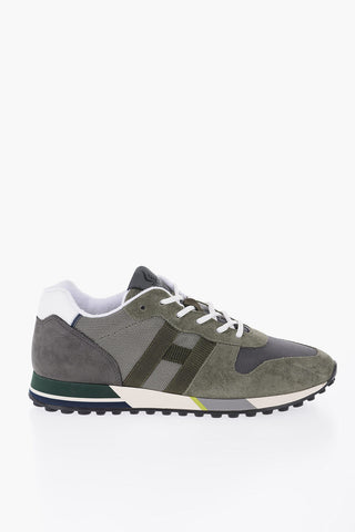 Two-Tone Suede And Fabric low-Top Sneakers