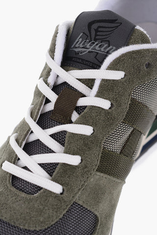 Two-Tone Suede And Fabric low-Top Sneakers