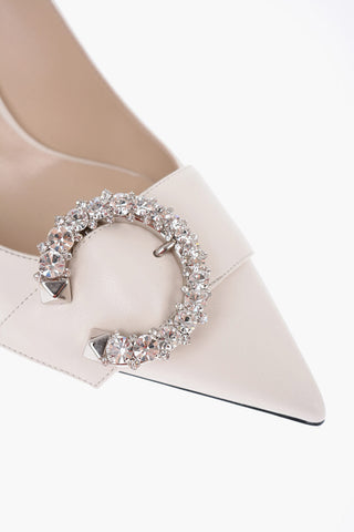 Decolleté MELVA in Pelle con Fibbia Impreziosita da Cristalli Tacco 10cm